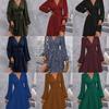 Polyester Vneck Lantern Sleeve Dress With Pleats For Casual And Party Wear