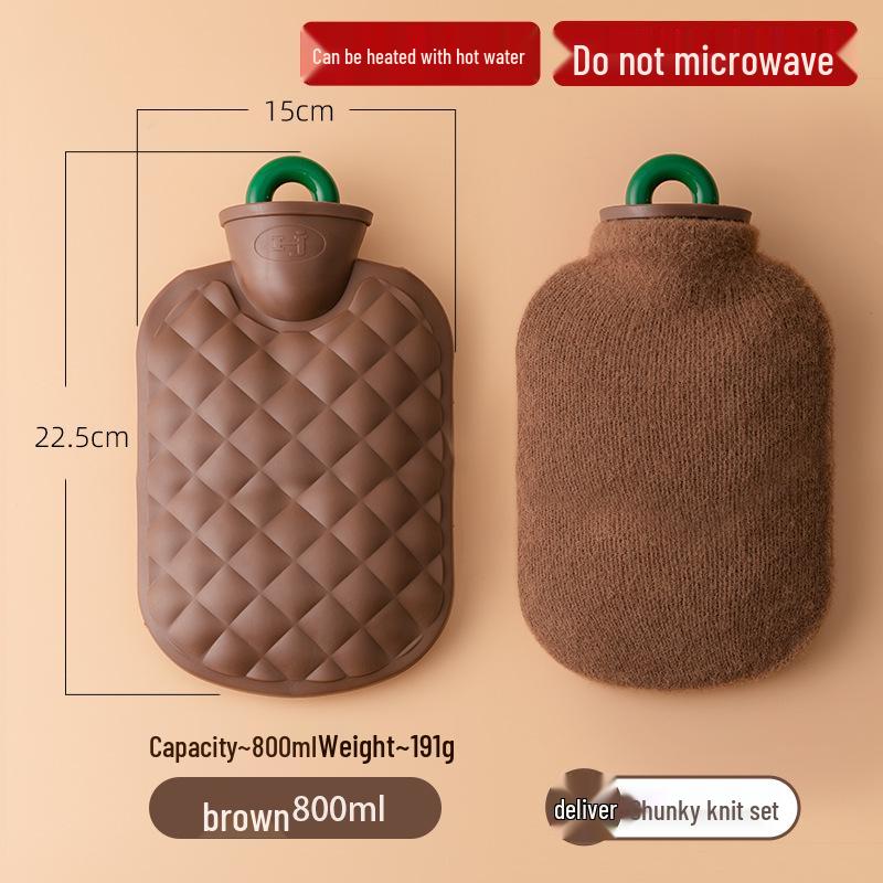 Plush Explosion-Proof Hot Water Bottle for Girls - Winter Hand and Abdomen Warmer, Available in Large and Small Sizes.