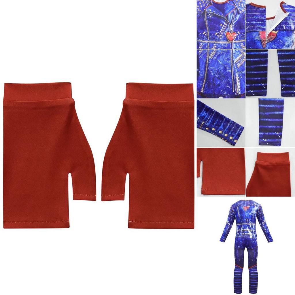 Descendants 3 Evie Cosplay Costume For Kids With Elegant Blue Full Body Jumpsuit And Back Zipper