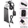 Neon 48 72 Led Car Interior Ambient Foot Light With Usb Wireless Remote Music App Control Auto Rgb Atmosphere Decorative Lamps