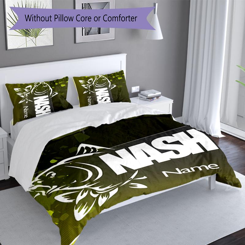 3pcs Custom Name Nash logo Set,Includes 1 Duvet Cover and 2 Pillowcases,All-season Bedroom Decor