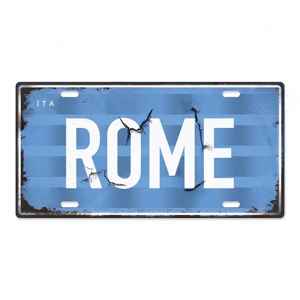 FJ Decor Italy City Metal Tin SignS Licenses Plate Plaque Vintage Wall Ari for Pub Club Man Decors