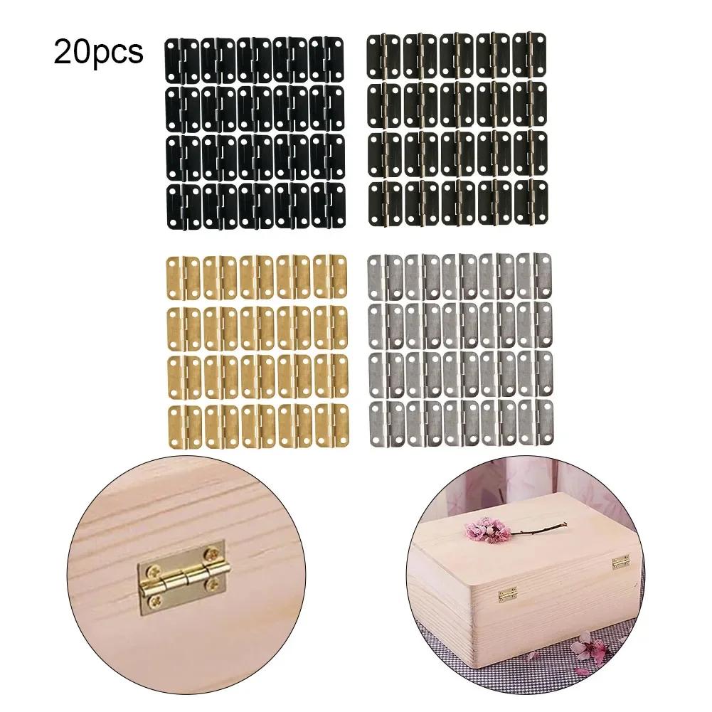 20pcs Mini Hinge Antique Jewelry Chest Gift Wine Wooden Box Case Decorative Hardware Furniture Dollhouse Cabinet Door Hinge