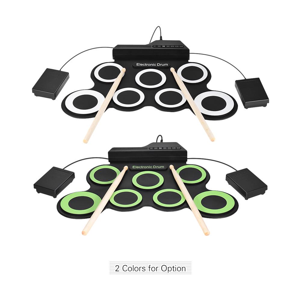 Portable Foldable USB Electronic Drum Set - Silicone Jazz Practice Kit