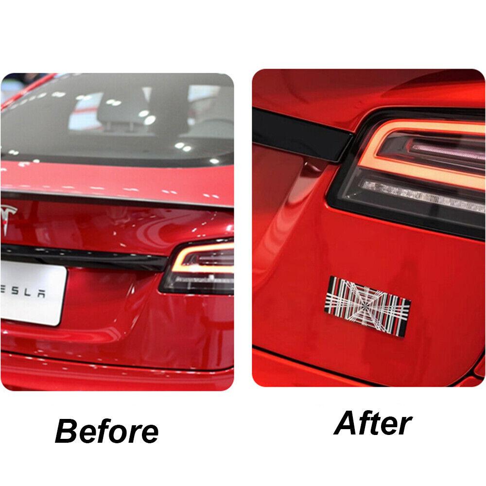 Plaid Badge Emblem 3D Car Rear Sticker Accessories Trim For Model 3 Y S X