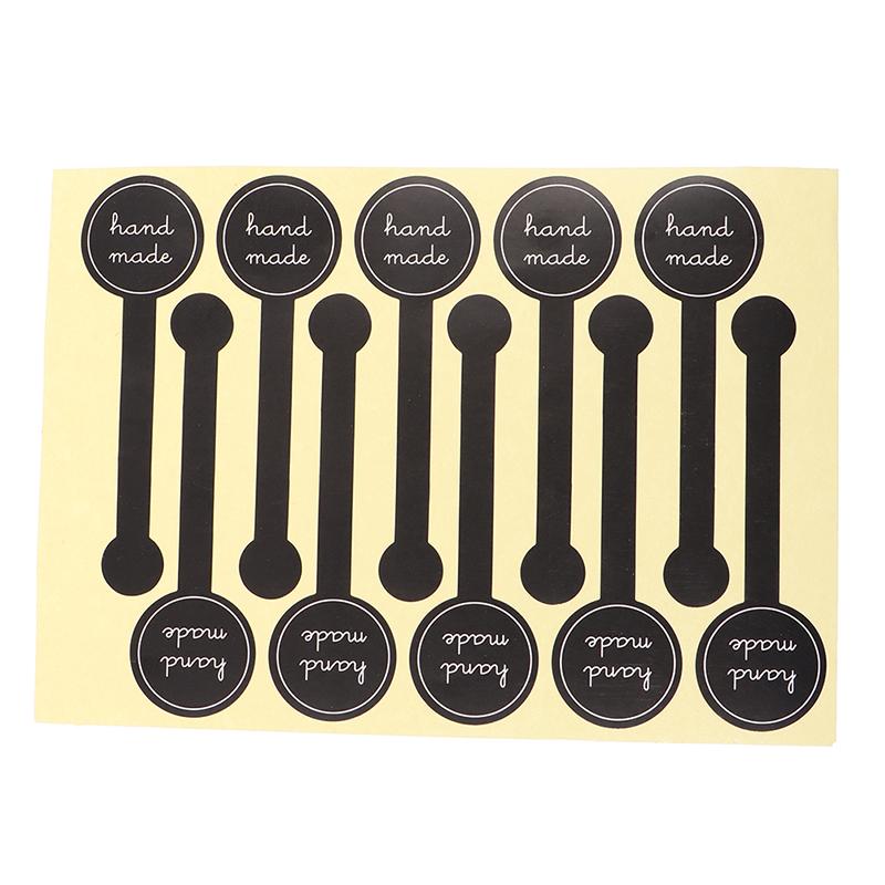 100Pcs Adhesive Long Style Handmade Cake Packaging Sealing Label Kraft Sticker