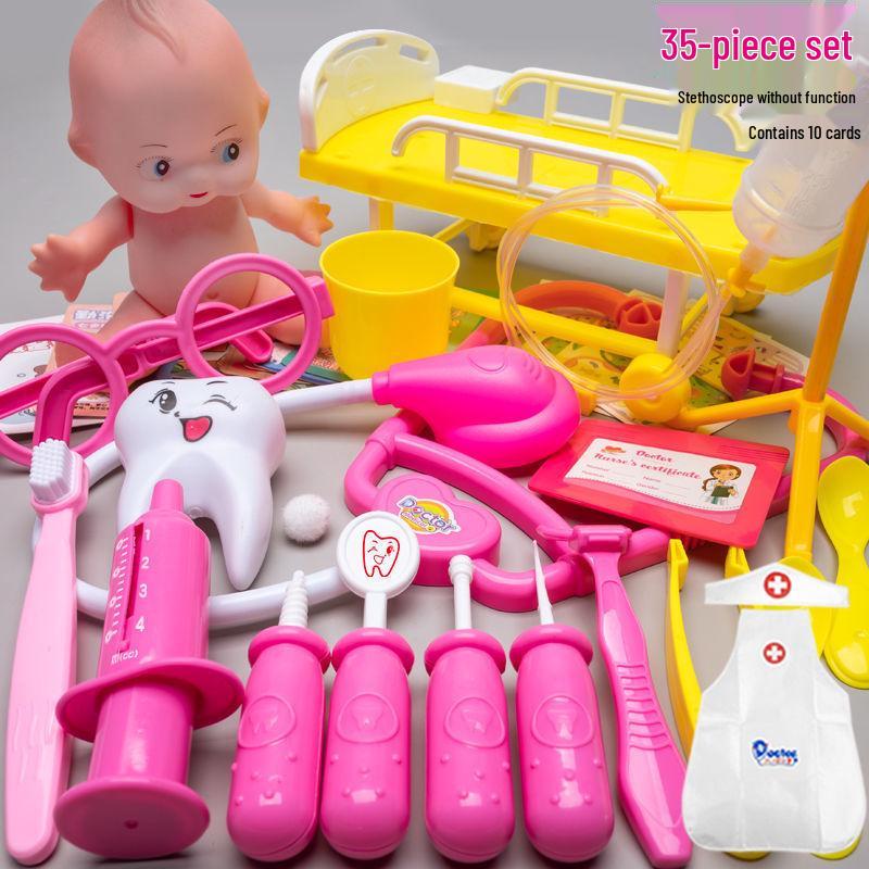 Kids' Doctor Nurse Playset: Stethoscope, Syringe, Toothbrush for Parent-Child Interaction & Learning