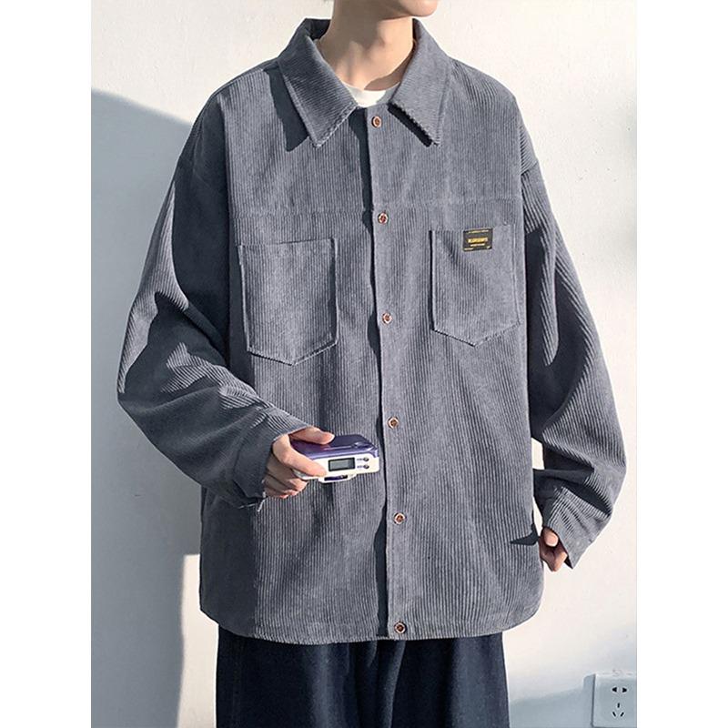 

Men s 2025 Spring/Autumn Long-Sleeved Casual Japanese Style Jacket L for 115-125 kg сірий колір