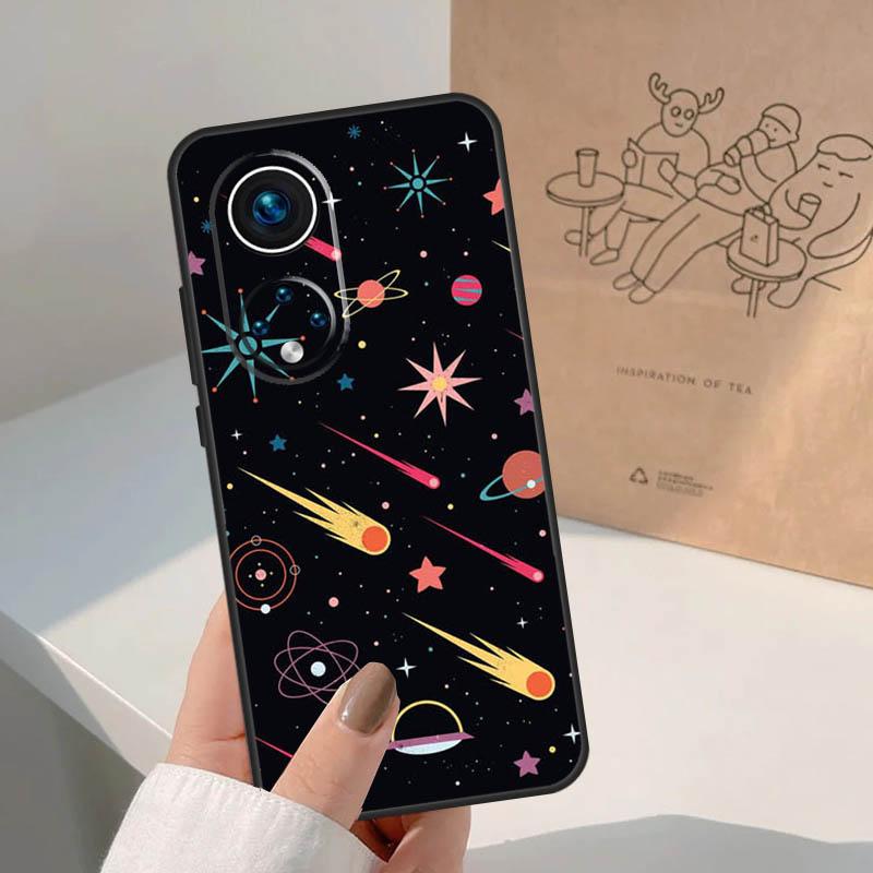 Schwarzer Mond Sterne Weltraum Astronaut Für Honor Magic 7 Lite 5 6 8 Pro Hülle Für Honor 400 200 90 70 50 X8c X8b X9a X9b X9c X9d Win