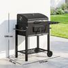 Charcoal Grill, with Height-Adjustable Coal Pan - Black