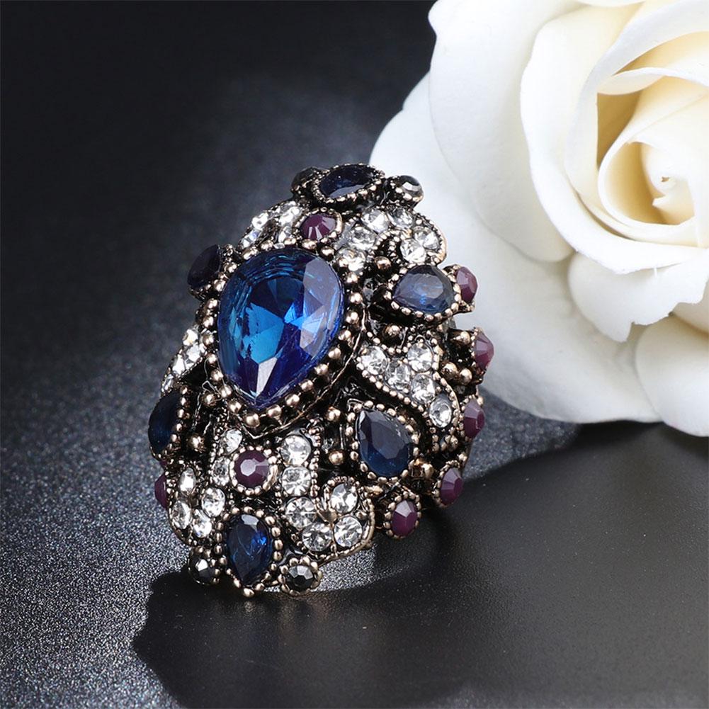 Fashion Shiny Rhinestone Punk Women Finger Ring Statement Jewelry Party Gift
