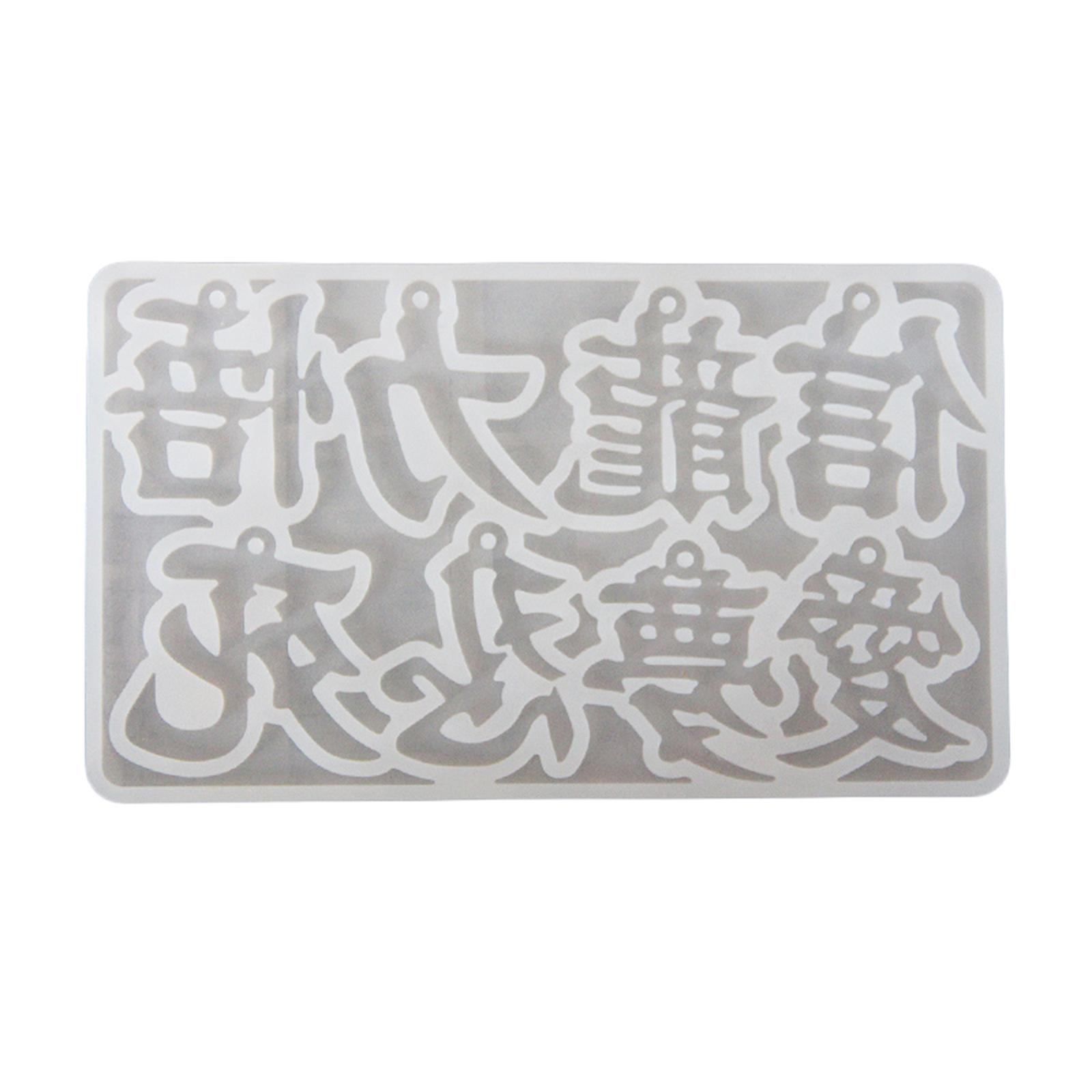 

Crystal Epoxy Resin Mold Chinese Characters Earrings Pendants Casting Silicone Mould DIY Crafts Jewelry Making Tools 1