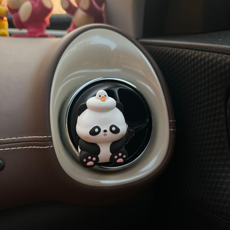 Cute Panda Car Air Freshener, Car Perfume, Interior Decoration Ornament, Aroma Diffuser Stone, High-End Car Interior Accessory
