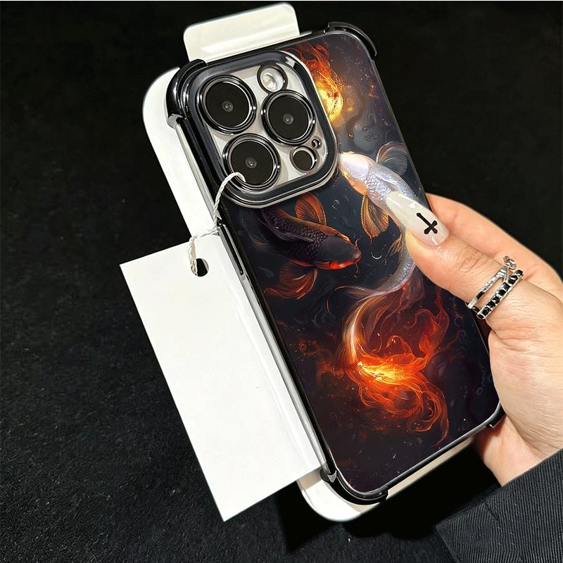Goldener Karpfen Glücklicher Koi Beschichtung Handyhülle Für Xiaomi Poco X5 X6 X7 X8 Pro Max F8 Ultra F7 M8 M7 M5S Redmi 15C 15 14C 13C 13 X3 12