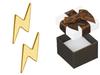 Gold-Plated Silver Earrings Lightning Gold Women's Studs Thunderbolt Silver