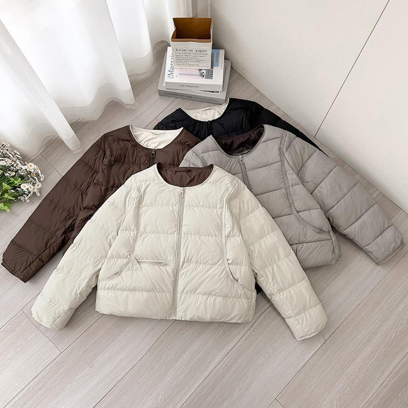 Wind collarless light down cotton clothes women's winter loose casual fashion warm cotton coat