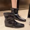 Fashion Temperament Flat Single Boots Autumn New Pointed Toe Rear Zipper Anti-Slip Wear-Resistant Sleeve Boots