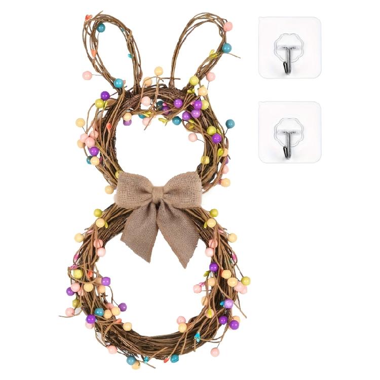 

Rabbit Themed Easter Wreath Decoration Holiday Door Hanging Suitable For Both Indoor And Outdoors Holiday Display 1