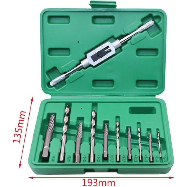 11 PCS Screw Extractor Tool Kit Set, Remove Broken Bolt Fastener,Use by Manually or with a Hammer or Electric Drill