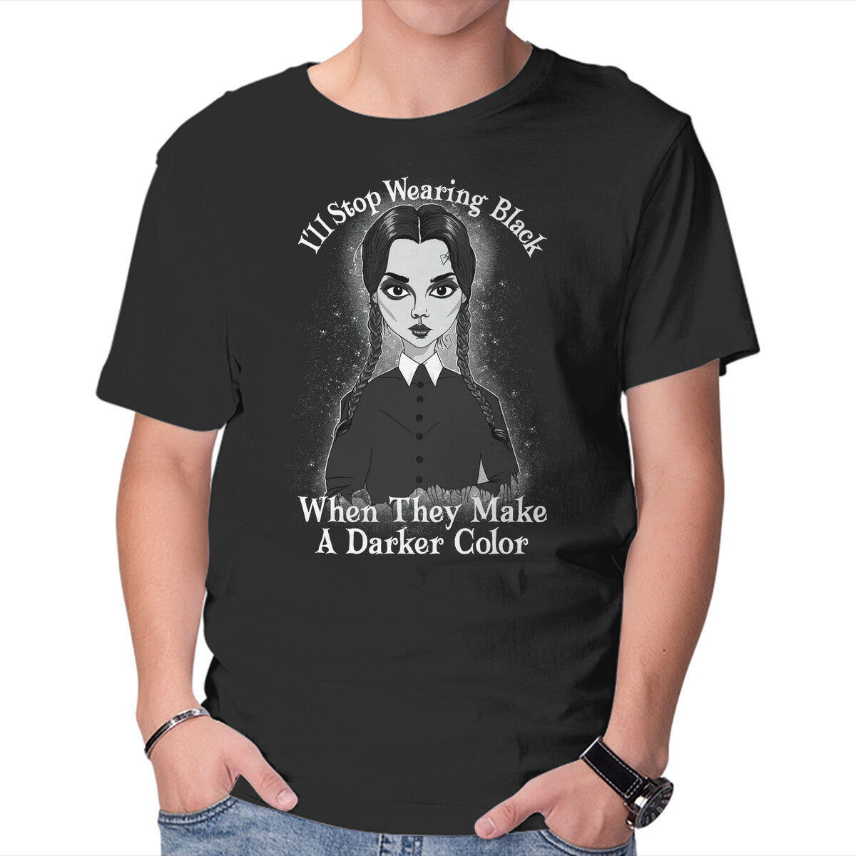 Unisex Crew Neck T-Shirt Do You Always Wear Black? Graphic Short Sleeve Casual Tee S