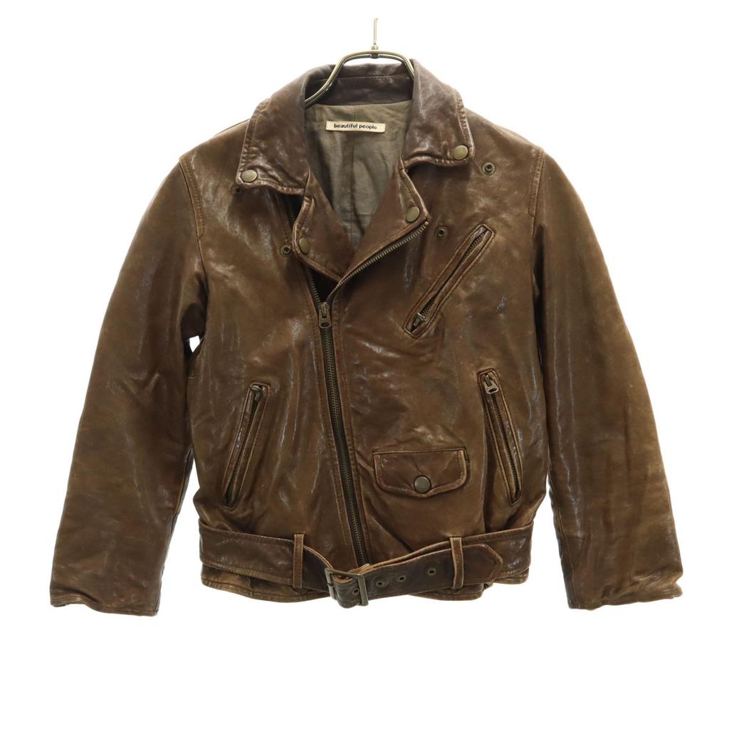 beautiful people leather jacket 130 Brown Kid's Used