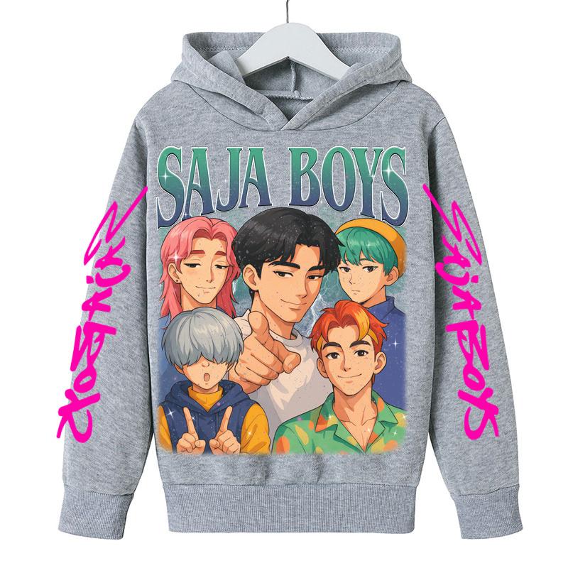 Movie New Kids K-Pop Demon Hunters Hooded Tops Toddler Girl Clothes KPop Demon Hunters Hoodie Girls Fashion Casual Sweatshirt