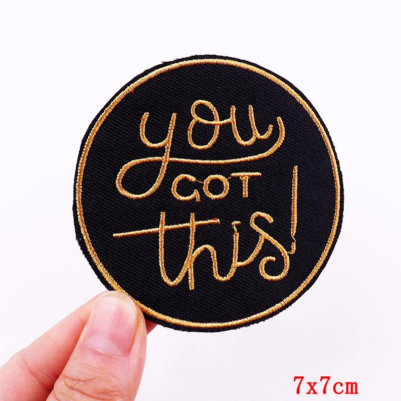 Cartoon Cup/Letter Slogan Embroidered Patches Hats Jackets Embroidery DIY Iron On Patches For Clothing Thermoadhesive Patches