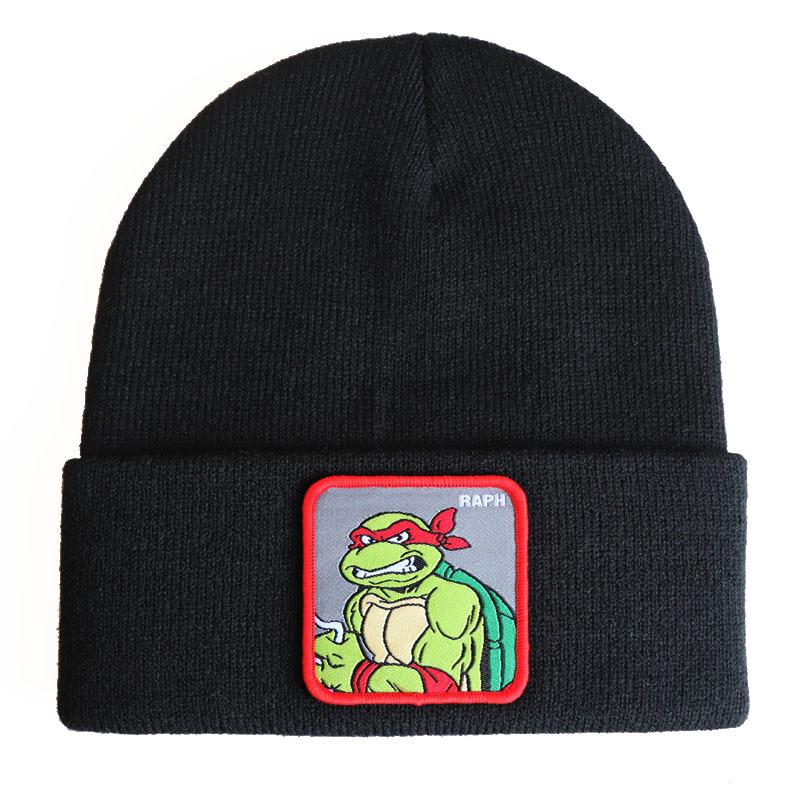 

Popular unisex anime cartoon Ninja Turtles knitted hat, woolen hat, hip-hop ski pullover hat Adjustable