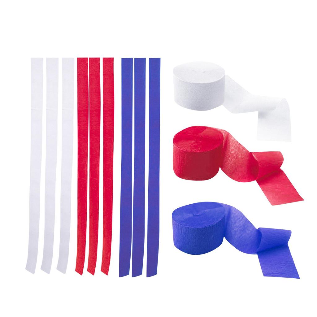 8-Pack Independence Day Colorful Crepe Paper Roll Set Paper Roll Party Paper Art Ribbon Set