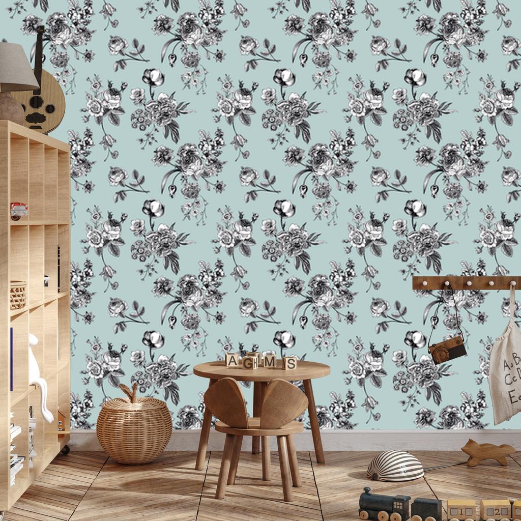 Stylish Blooming Flowers Wallpaper for Living Room and Bedroom 50x1000