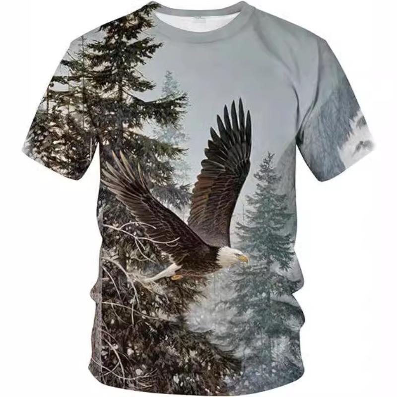 Summer Creative Mexican Eagle Hunting T-shirt Casual Fashion Versatile Comfortable Short Sleeved T-shirt