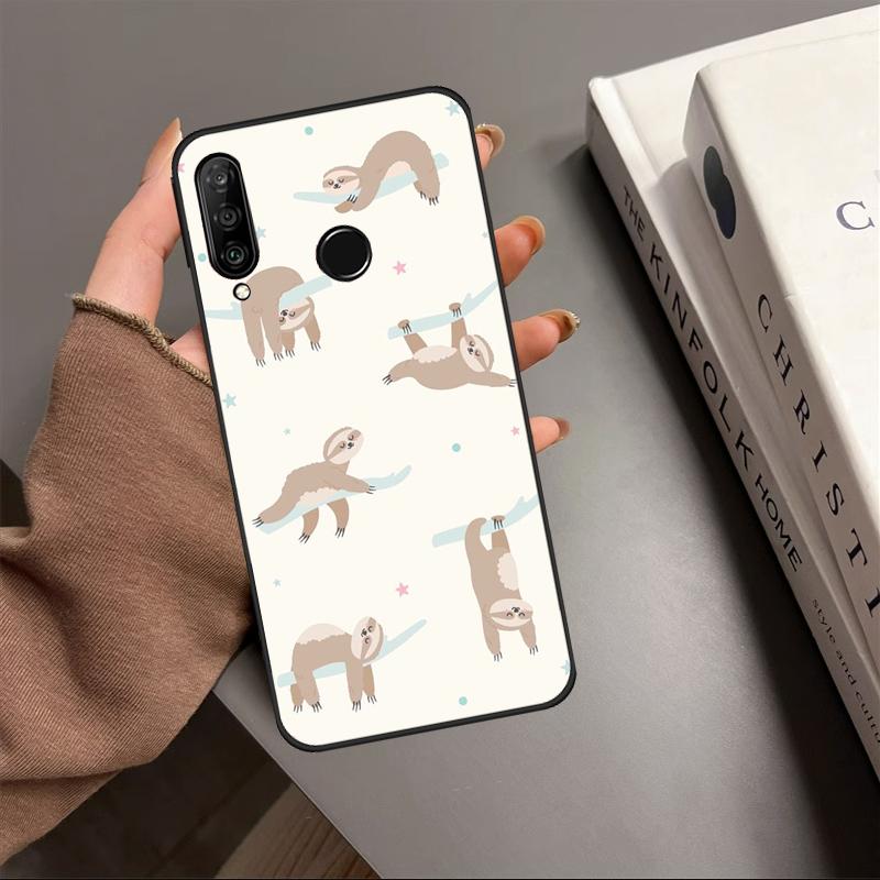 Funny Cute Sloths For Huawei P40 P20 P30 Lite P60 Pro Nova 12i 12s 11i 10 9 SE 5T Y91 Y90 Y60 Y70 Y72 Y61 Case