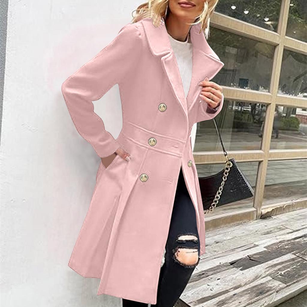 Women's Solid Color Thick Long Sleeve Fashion Coat Jacket
