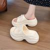 Thick Bottom 2025 Beach New Open-toed One-word Drag Women Wear Fashionable Non-slip Cool Slippers Summer Versatile Bow