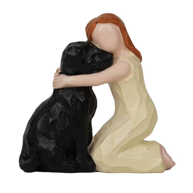 Sweet Loving Couple Figurine Family Dog Parent Son Daughter Resins Sculpture for Romantics Home Decors and Wedding Gift