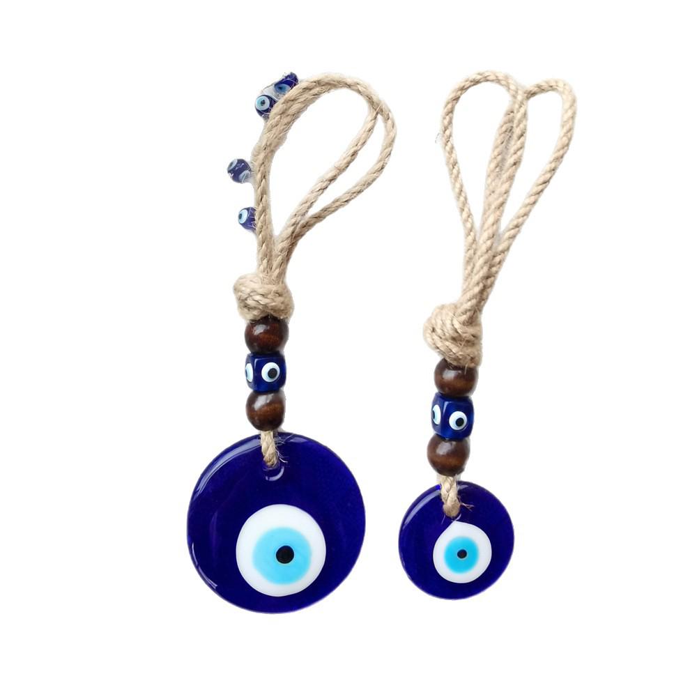 EU Certified Turkish Evil Eye Blue Pendant for Wall, Car, and Bag Decoration