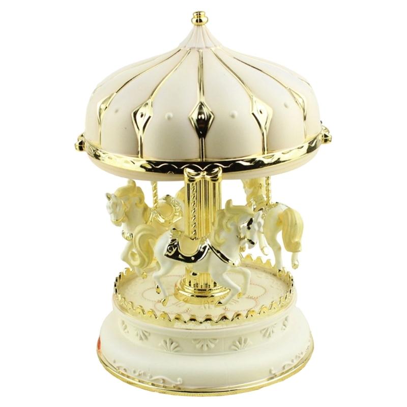 

Карусели Музыкальная шкатулка Карусели Меняющий цвет свет Музыкальная шкатулка Подарок на день рождения Рождество Музыкальные карусели Фигурки лошадей белый