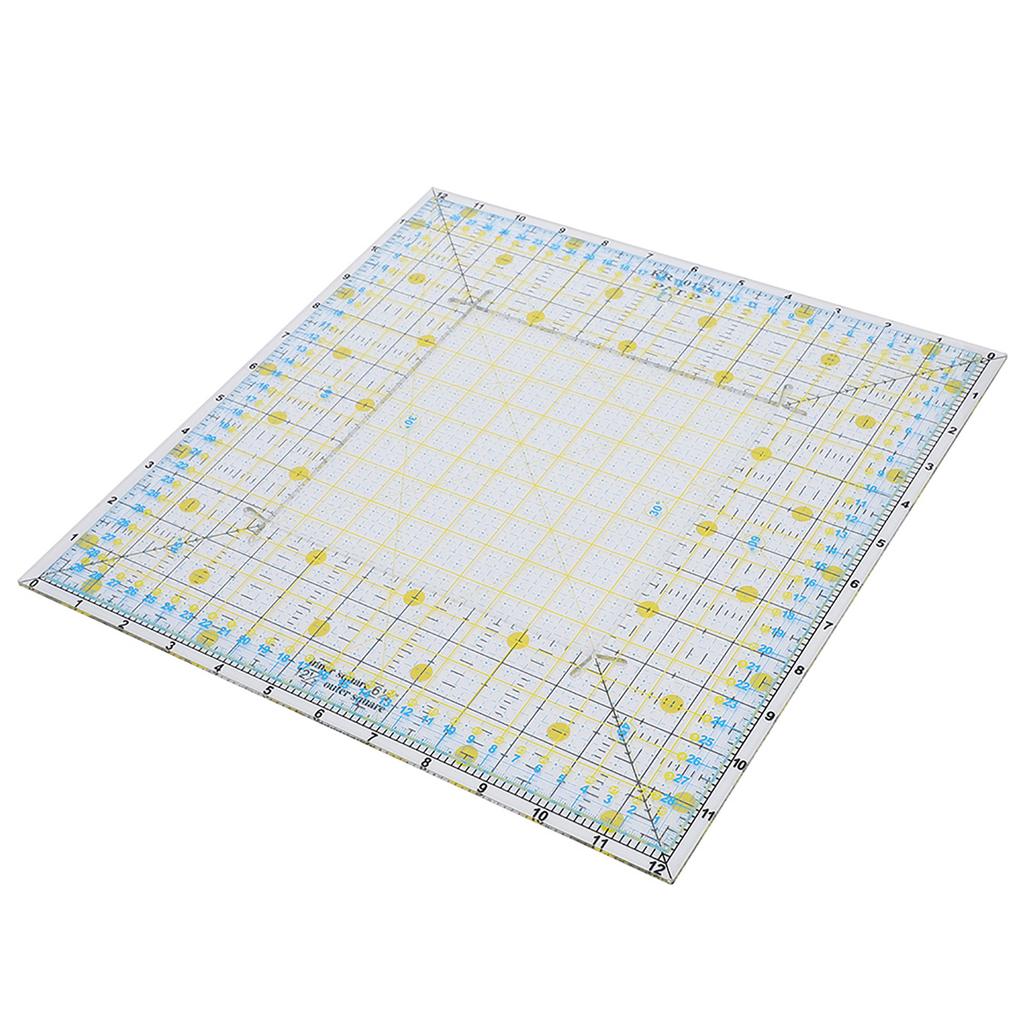 2Pcs Quilting Ruler Square Acrylic DIY Cloth Patch‑Work for Measuring Sewing Embroidery Supplies