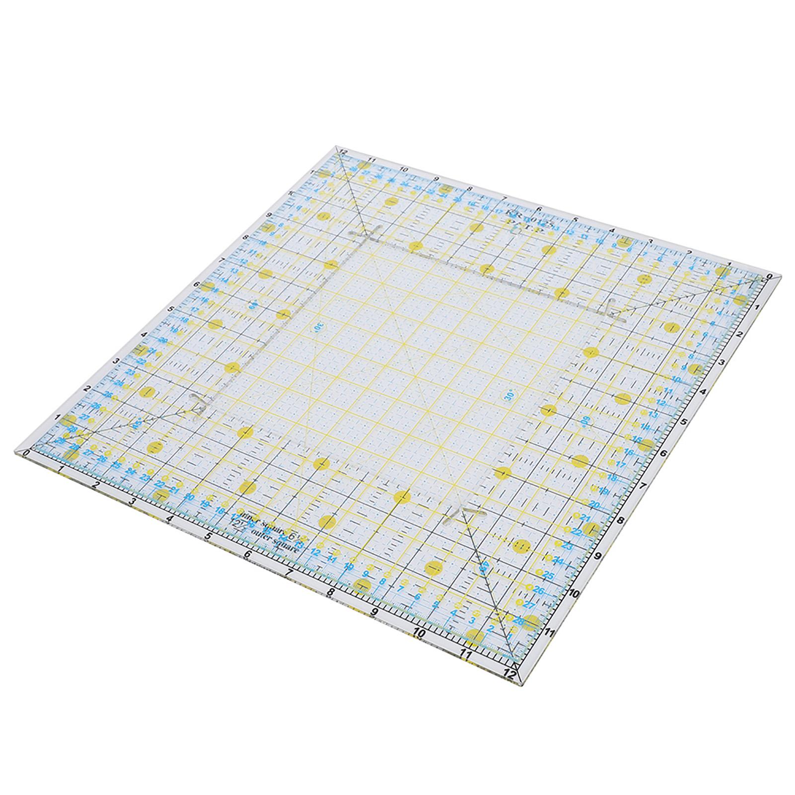 

2Pcs Quilting Ruler Square Acrylic DIY Cloth Patch‑Work for Measuring Sewing Embroidery Supplies