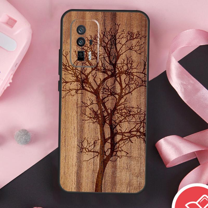 Tree Flower Bamboo Wood Case For Xiaomi 14 Ultra Mi 15 13 11T 12T 13T 14T Pro POCO X7 Pro X3 X5 X6 F5 F6 F7 Cover