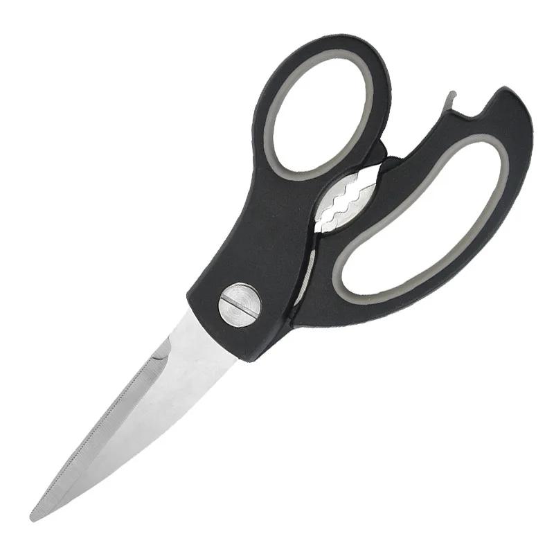 Stainless Steel Multifunctional Kitchen Scissors PP + TPR Comfort Handle Chicken Bone Cutter Shears with Nut Cracker
