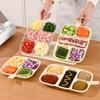 Kitchen Scallion Ginger Garlic Side Dish Compartmentalized Storage Tray 5 Grids Hot Pot Preparation Ingredients Divided Plate