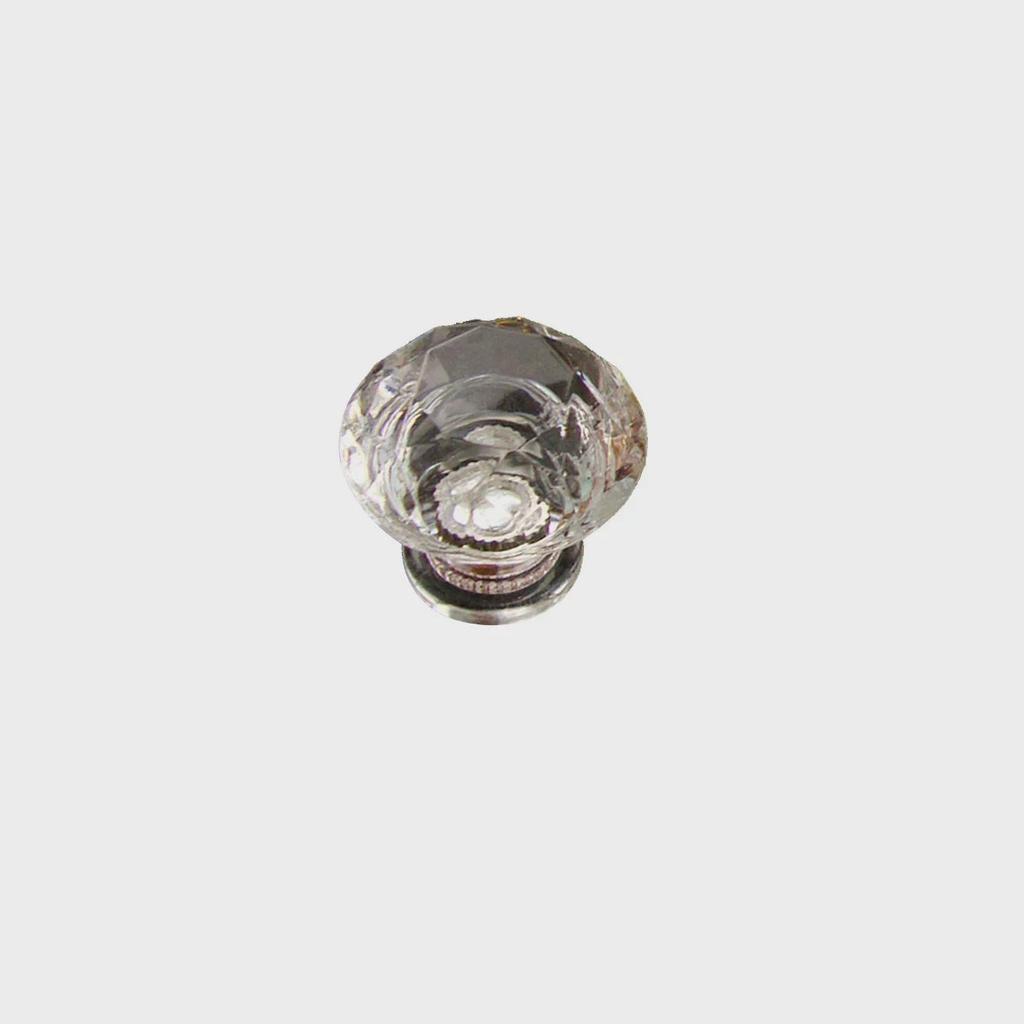 Crystal Clear Acrylic Knob: Single Hole Diamond Design for Pot Lids, Wardrobes, and Drawers