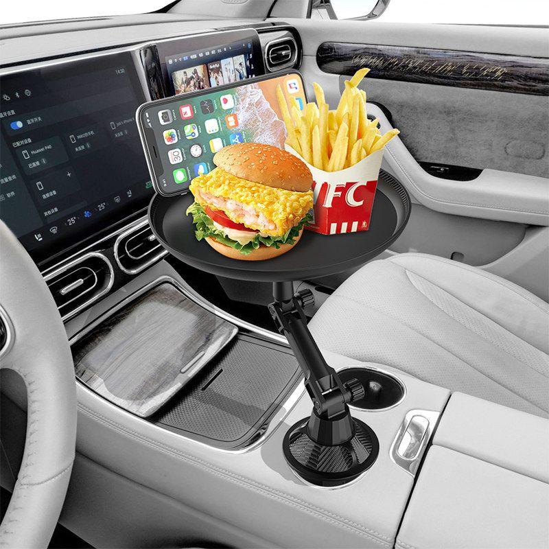 On-Board Bracket Cup Holder Dinner Plate Tray Car Cup-Seat Beverage Table Food Storage Small Dining Table Mini