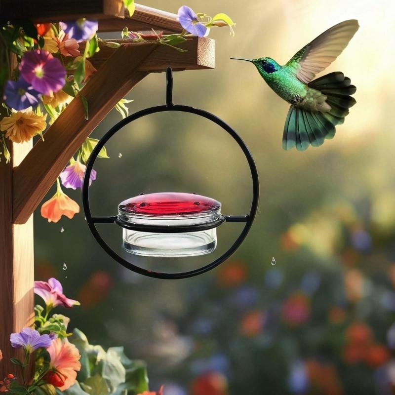 Schöne Vogeltränken für den Außenbereich, Garten, Hof, Kolibri-Wasserspender mit 4 Öffnungen, zum Aufhängen im Freien