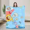 Spongebobed Blanket Flannel  Winter  Breathable Soft Throw Blankets for Home Travel Bedspread