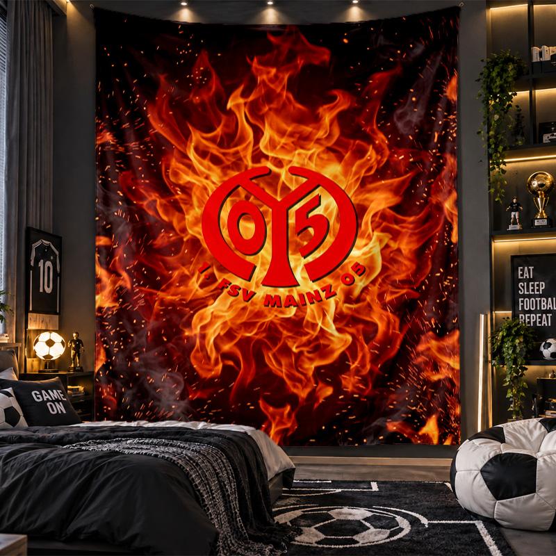 Wall Hanging Tapestry Mainz FC Print Cloth for Living Room Bedroom Home Decor
