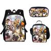 Klassisch Neuheit Lustig Cool Elefant Tiere 3D Druck 3 Stück/Set Schüler Schultaschen Laptop Tagesrucksack Rucksack Brottasche Federmäppchen