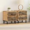 VidaXL Bedside Tables 2 Pcs, Nightstands with Drawers, Telephone Tables, Bedroom Storage Furniture, Retro, Wood 358211