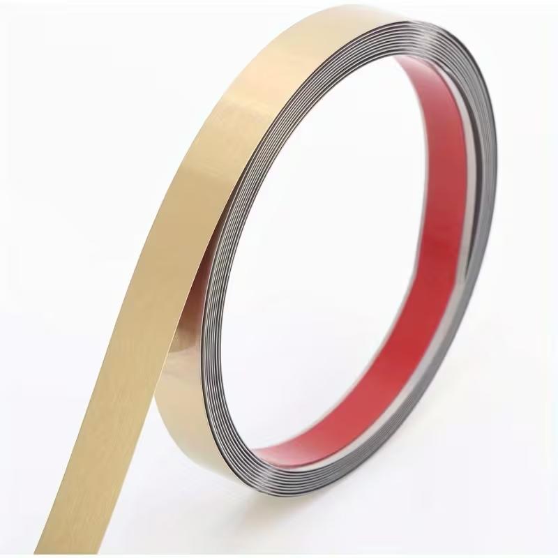 

1PC 5m/196.85inch Gold Wall Sticker Stainless Steel Flat Decorative Lines Titanium Mirror Wall Ceiling Edge Strip Living Room De 5mx1cm золотий